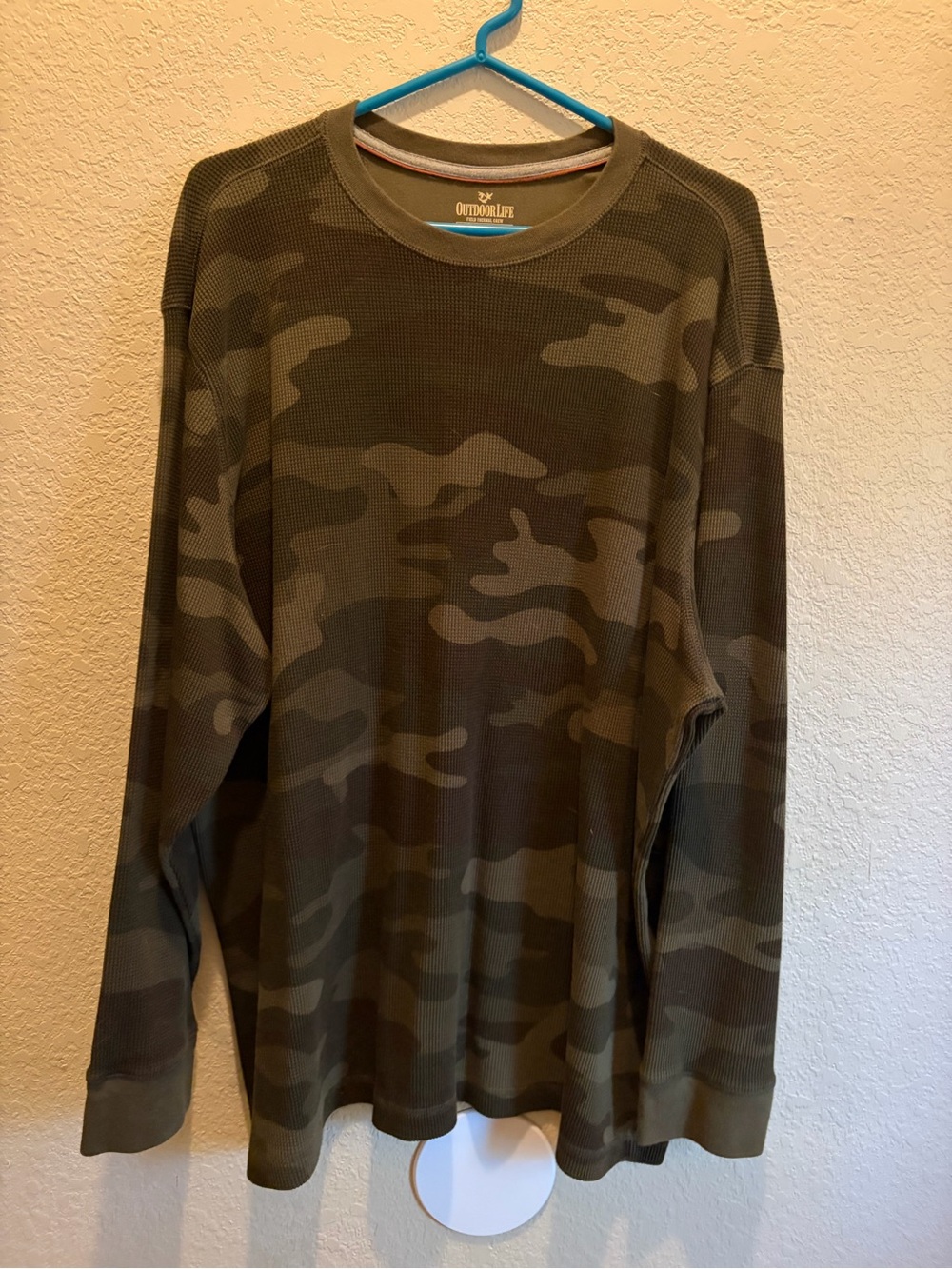 Outdoor Life Olive Camo Waffle-Knit Long Sleeve Shirt